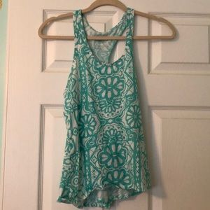 Blue and White Tank Top